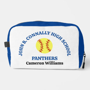 Blue High School Softball Player Personalized Dopp Kit