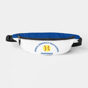 Blue High School Softball Player Personalized Fanny Pack