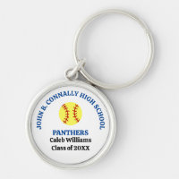 Blue High School Softball Player Personalized