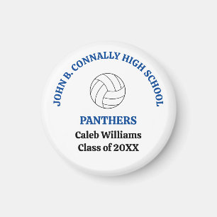 Blue High School Volleyball Player Personalized Magnet