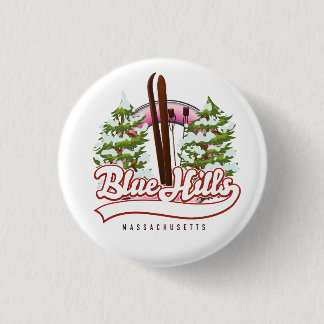 Blue Hills Massachusetts Ski logo 1 Inch Round Button