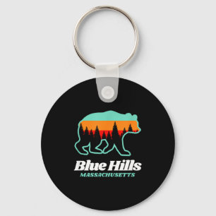 Blue hills massachusetts skiing snowboarding bear keychain