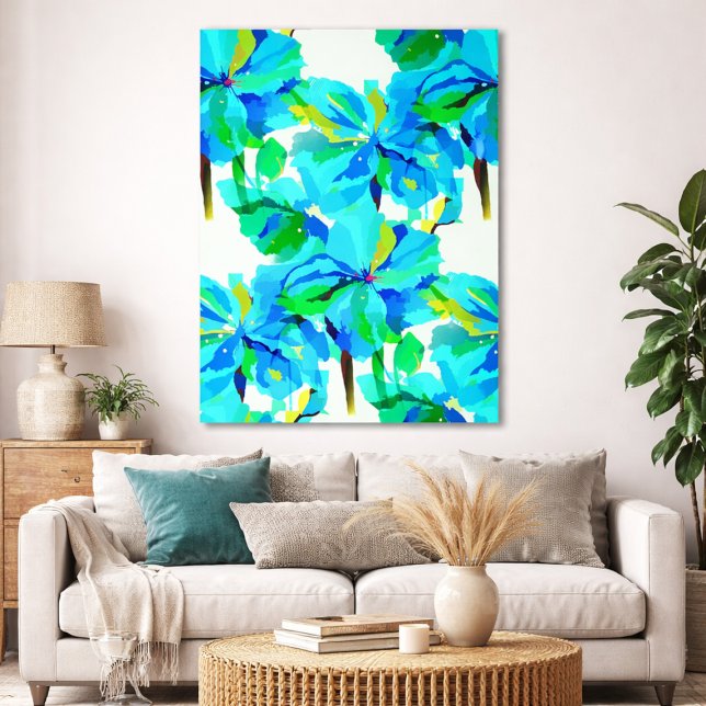 Blue Himalayan Poppy Botanical Art Floral Pattern Poster (Creator Uploaded)