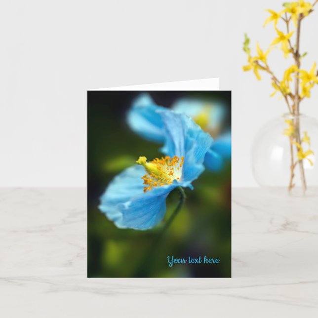 Blue Himalayan Poppy Greeting card (Yellow Flower)