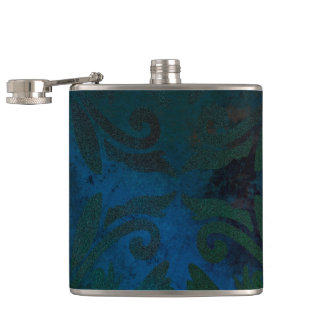 blue hip flask