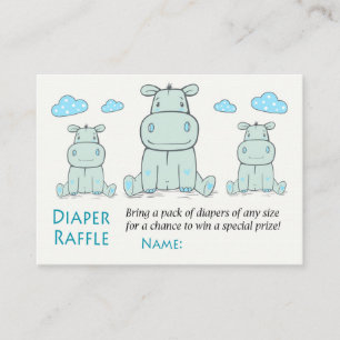 Blue hippo Diaper Raffle Tickets