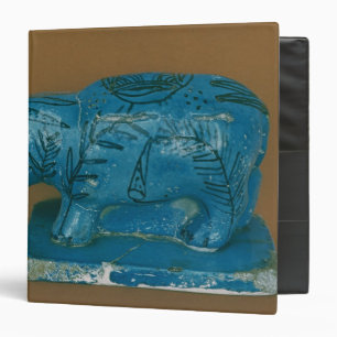 Blue hippopotamus with black decoration binder