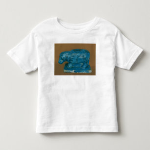 Blue hippopotamus with black decoration toddler t-shirt