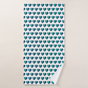 Blue hitech heart love symbol pattern bath towel