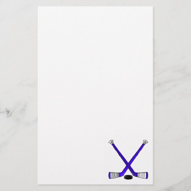 Blue Hockey Stationery (Front)