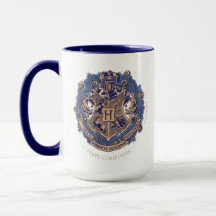 Blue HOGWARTS™ Crest Holiday Wreath Mug