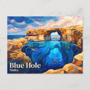 Blue Hole Malta Postcard