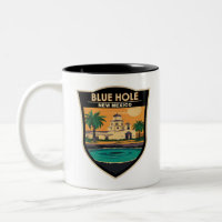 Blue Hole New Mexico Travel Art Badge