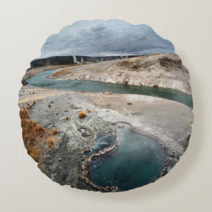 Blue Hole Round Pillow