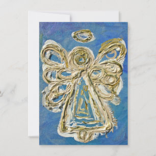 Blue Holiday Angel Personnalisé Invitation ou Invi