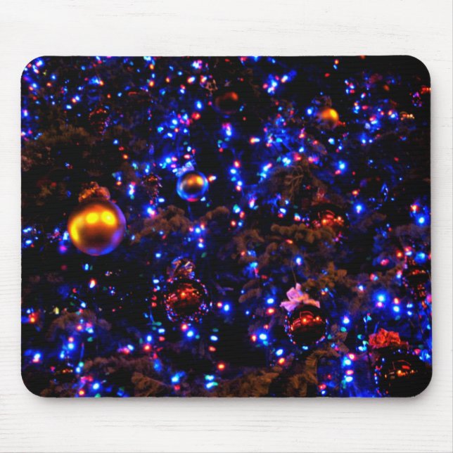Blue Holiday Glow Mouse Pad (Front)