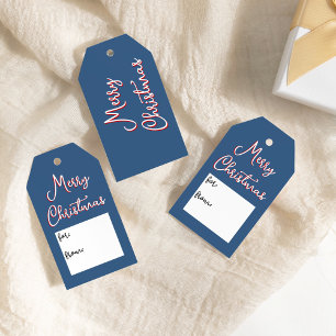 Blue Holly Jolly Merry Christmas Simple For From Gift Tags