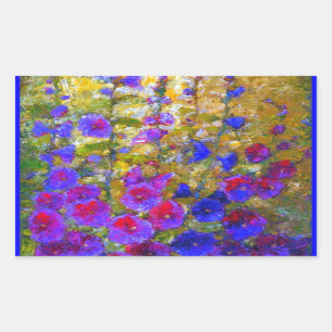 Blue Hollyhocks garden by Sharles Sticker