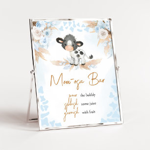 Blue Holy Cow Baby Shower Mom Osa Bar Poster