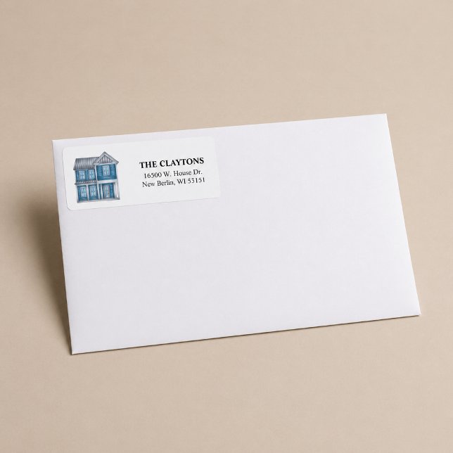 Blue Home Return Address Labels (Creator Uploaded)