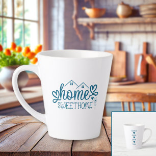 Blue Home Sweet Home Personalized Latte Mug