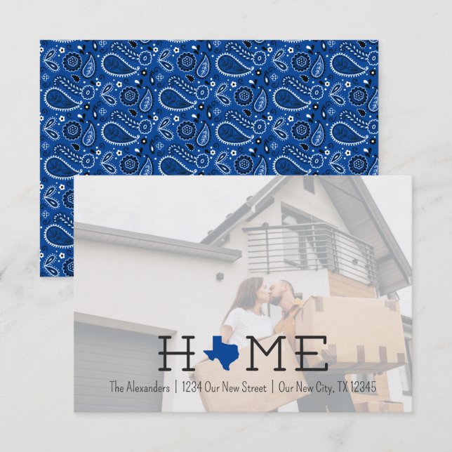 Blue HOME Texas Moving Announcement (Front/Back)