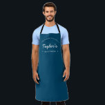 Blue Homemade with Love Personalized Kitchen Apron<br><div class="desc">Let's get baking, cooking and creating. Customize the name on this blue personalized apron. Seen here in with white typography in a stylish layout design. Encourage the chef in your life, a small business bakery owner, an aspiring culinary genius with a special gift. Perfect for baking those yummy goodies, treats,...</div>