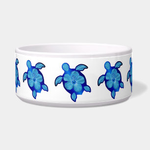 Blue Honu Turtle and Hibiscus