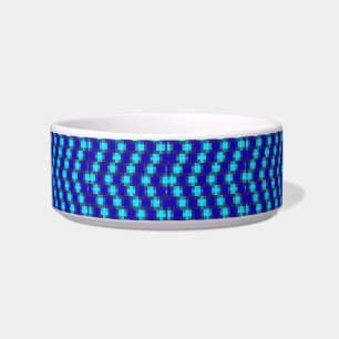 Blue Horizon: Checkered Pattern In Four Blues, Bowl