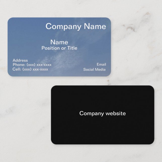 Blue Horizon Professional Business Card (Front/Back)