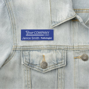 Blue Horizontal Logo Branded Convention Trade Show Name Tag