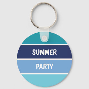 Blue Horizontal Striped Keychain