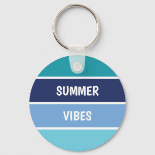Blue Horizontal Striped Keychain