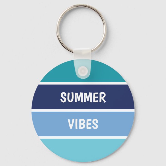 Blue Horizontal Striped Keychain (Front)