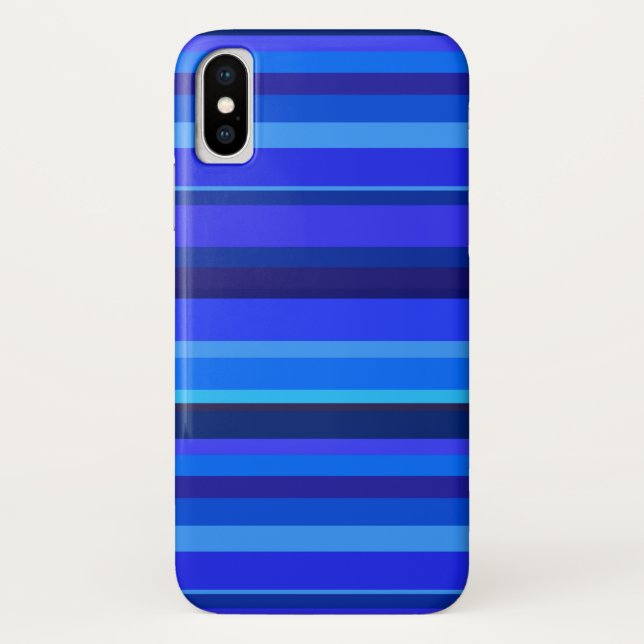 Blue horizontal stripes Case-Mate iPhone case (Back)