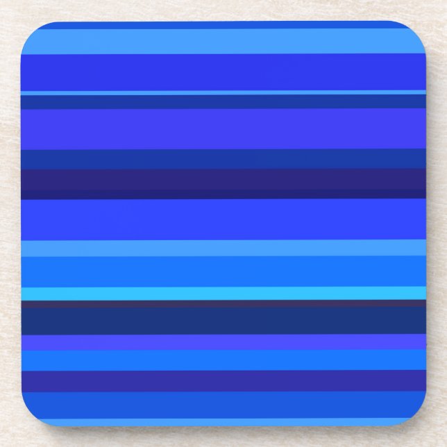 Blue horizontal stripes coaster (Front)