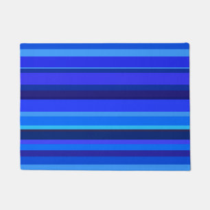 Blue horizontal stripes doormat