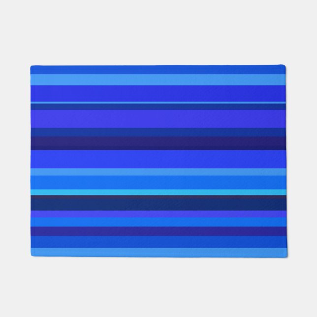 Blue horizontal stripes doormat (Front)
