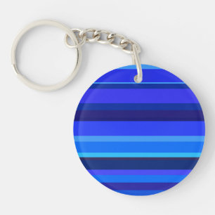 Blue horizontal stripes keychain