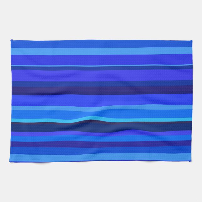 Blue horizontal stripes kitchen towel (Horizontal)