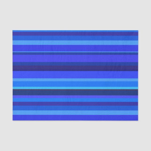 Blue horizontal stripes tissue paper (Front)