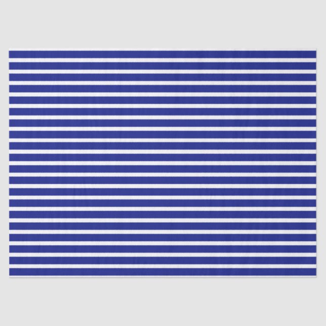 Blue Horizontal Stripes Tissue Paper (Front)