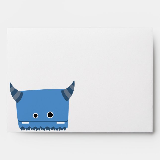 Blue Horned Monster Envelope (Front)