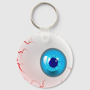 Blue Horror Eyeball Keychain
