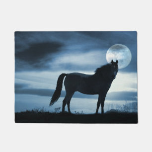 Blue Horse and Moon Doormat