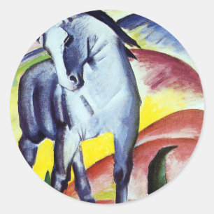 Blue horse by Franz Marc Classic Round Sticker