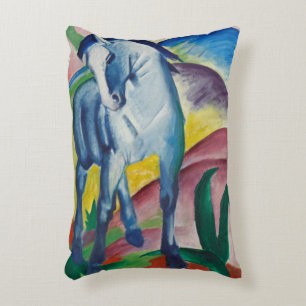 Blue Horse by Franz Marc, Vintage Fine Art Accent Pillow