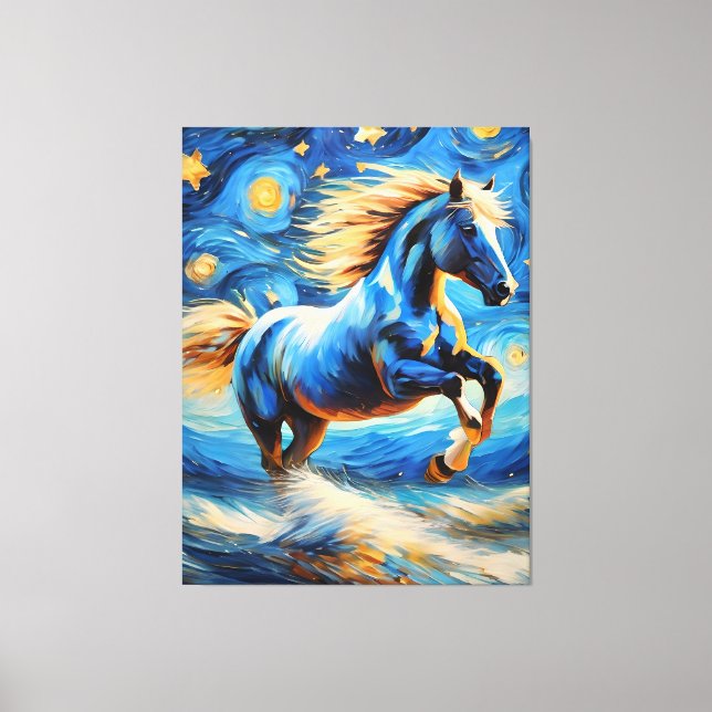 Blue Horse Canvas Print (Front)