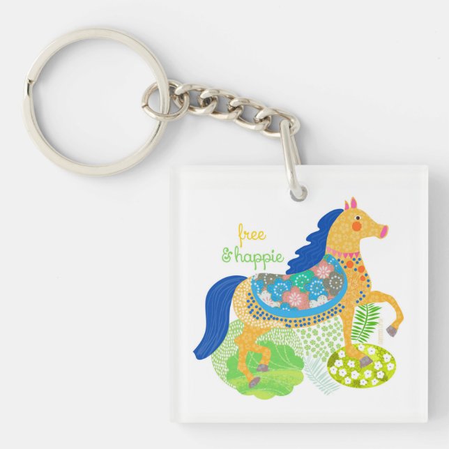 Blue horse Collection keychain. Keychain (Front)