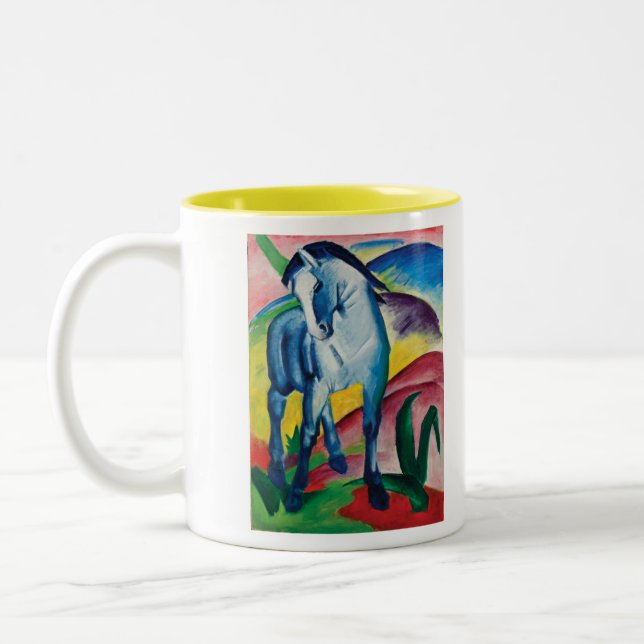 Blue Horse I by Franz Marc Two-Tone Coffee Mug (Left)